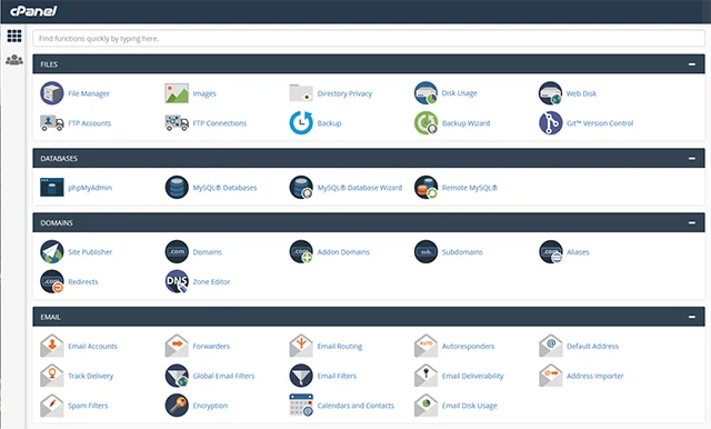 cpanel control panel
